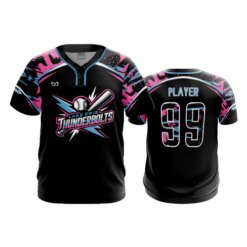 MENS 2-BUTTON SCOOP NECK LYCRA MESH LAKE-ERIE-THUNDERBOLTS-2