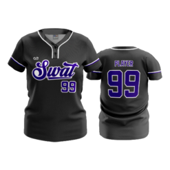 WOMENS 2-BUTTON SCOOP NECK LYCRA MESH OHIO-SWAT-2