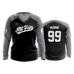 WOMENS V-NECK LONGSLEEVE HOT-FRIES-1