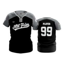 WOMENS 2-BUTTON SCOOP NECK LYCRA MESH HOT-FRIES-1