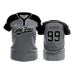 WOMENS 2-BUTTON SCOOP NECK LYCRA MESH HOT-FRIES-2