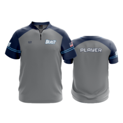 UNISEX QUARTER ZIP MICRO FIBER SHORT SLEEVE BEAST-1