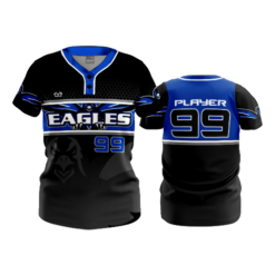 WOMENS 2-BUTTON SCOOP NECK LYCRA MESH LIBERTY-BENTON-EAGLES-1