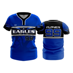 WOMENS 2-BUTTON SCOOP NECK LYCRA MESH LIBERTY-BENTON-EAGLES-2