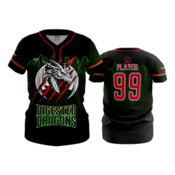 WOMENS 2-BUTTON SCOOP NECK LYCRA MESH DIGESTED-DRAGONS-1