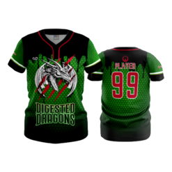 WOMENS 2-BUTTON SCOOP NECK LYCRA MESH DIGESTED-DRAGONS-2