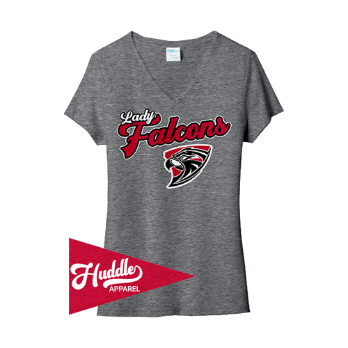 PORT WOMENS V-NECK T-SHIRT FAIRFIELD-FALCONS