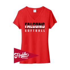 PORT WOMENS V-NECK T-SHIRT FAIRFIELD-FALCONS