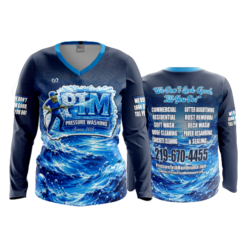 WOMENS V-NECK LONGSLEEVE PTM-PRESSURE-WASHING-FIX