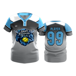 WOMENS 2-BUTTON SCOOP NECK LYCRA MESH GODS-FAVORITE-KIDS-2