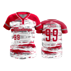 WOMENS 2-BUTTON SCOOP NECK LYCRA MESH WESTFALL-MUSTANGS-FP