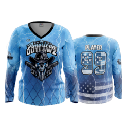 WOMENS V-NECK LONGSLEEVE AMERICAN-OUTLAWZ-1