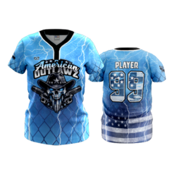 WOMENS 2-BUTTON SCOOP NECK LYCRA MESH AMERICAN-OUTLAWZ-1