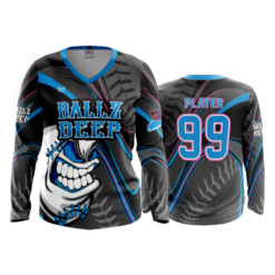 WOMENS V-NECK LONGSLEEVE BALLZ-DEEP-1