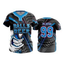 WOMENS NO BUTTON SCOOP NECK BALLZ-DEEP-1