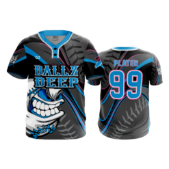 MENS 2-BUTTON SCOOP NECK LYCRA MESH BALLZ-DEEP-1