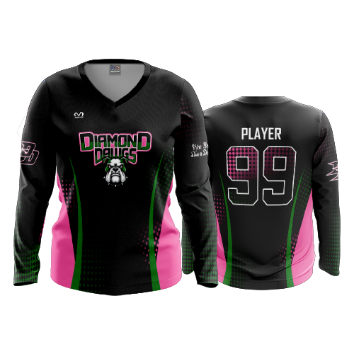 WOMENS V-NECK LONGSLEEVE DIAMOND-DAWGS-26-1