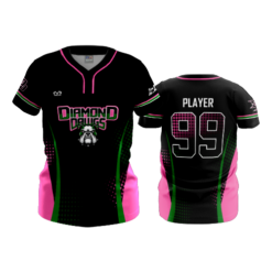 WOMENS 2-BUTTON SCOOP NECK LYCRA MESH DIAMOND-DAWGS-26-1