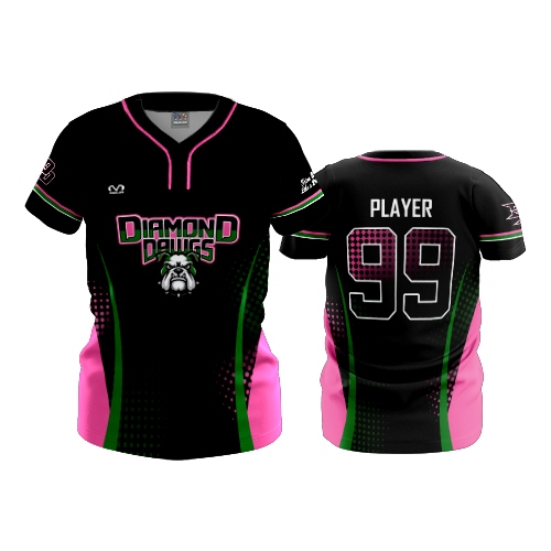 WOMENS 2-BUTTON SCOOP NECK LYCRA MESH DIAMOND-DAWGS-26-1