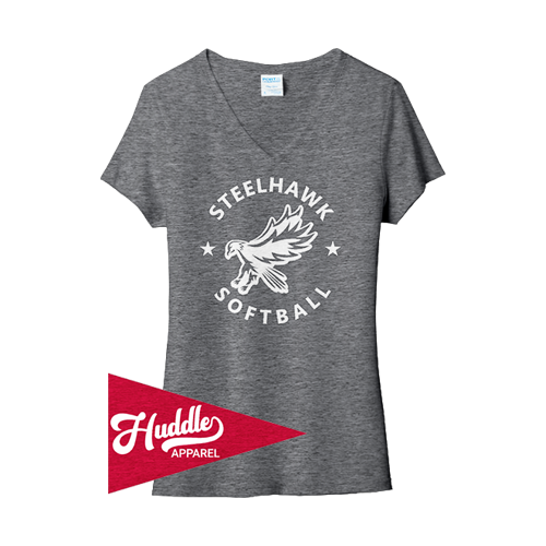 PORT WOMENS V-NECK T-SHIRT STEELHAWKS-FP-FR