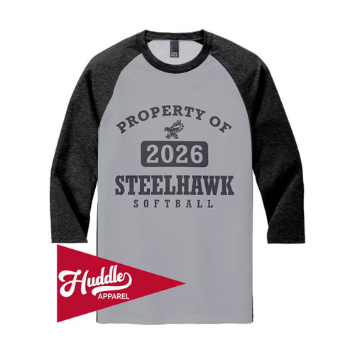 DISTRICT ¾ RAGLAN SLEEVE STEELHAWKS-FP-FR