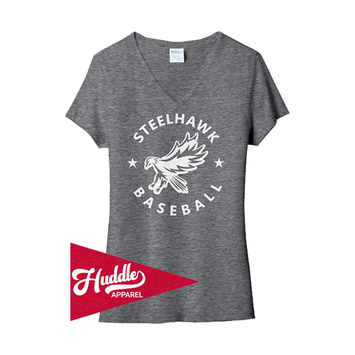 PORT WOMENS V-NECK T-SHIRT STEELHAWKS-FR
