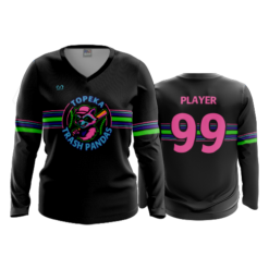 WOMENS V-NECK LONGSLEEVE TOPEKA-TRASH-PANDAS-1