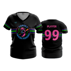 WOMENS V-NECK TOPEKA-TRASH-PANDAS-1