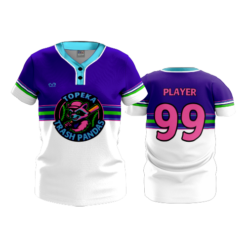 WOMENS 2-BUTTON SCOOP NECK LYCRA MESH TOPEKA-TRASH-PANDAS-2