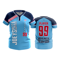 WOMENS 2-BUTTON SCOOP NECK LYCRA MESH JOEYS-PIZZA-1