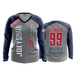 WOMENS V-NECK LONGSLEEVE JOEYS-PIZZA-2