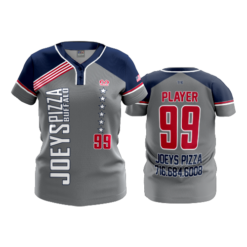 WOMENS 2-BUTTON SCOOP NECK LYCRA MESH JOEYS-PIZZA-2