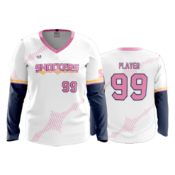 WOMENS V-NECK LONGSLEEVE SHOCKERS-PINK