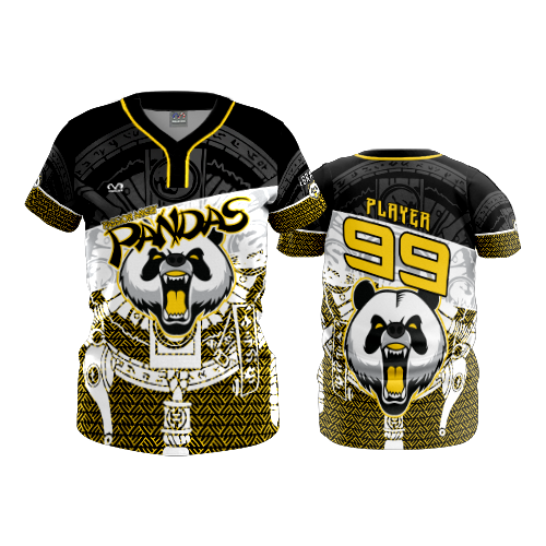 WOMENS 2-BUTTON SCOOP NECK LYCRA MESH OHIO-PASSION-PANDAS-26