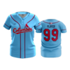 WOMENS 2-BUTTON SCOOP NECK LYCRA MESH COLUMBUS-REDBIRDS-1