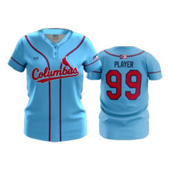 WOMENS 2-BUTTON SCOOP NECK LYCRA MESH COLUMBUS-REDBIRDS-1