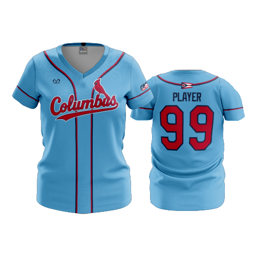 WOMENS V-NECK COLUMBUS-REDBIRDS-1