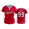 WOMENS 2-BUTTON SCOOP NECK LYCRA MESH COLUMBUS-REDBIRDS-2