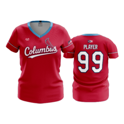 WOMENS V-NECK COLUMBUS-REDBIRDS-2