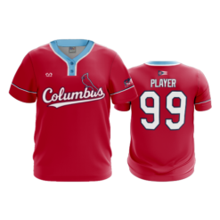 MENS 2-BUTTON SCOOP NECK LYCRA MESH COLUMBUS-REDBIRDS-2