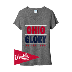 PORT WOMENS V-NECK T-SHIRT OHIO-GLORY-FR