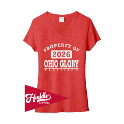 PORT WOMENS V-NECK T-SHIRT OHIO-GLORY-FR