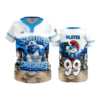 WOMENS NO BUTTON SCOOP NECK SMURF-SMASHERS-1