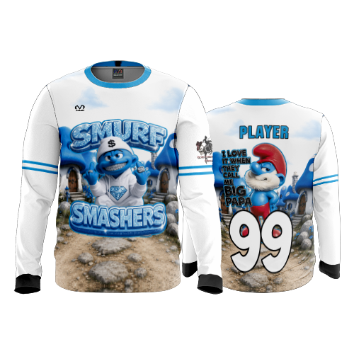 MENS SPORT CREW NECK LONGSLEEVE SMURF-SMASHERS-1