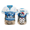 MENS 2-BUTTON SCOOP NECK LYCRA MESH SMURF-SMASHERS-1