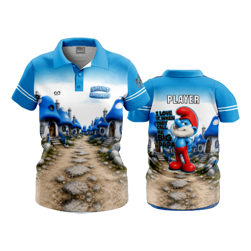 WOMENS 4 WAY POLO SMURF-SMASHERS-2