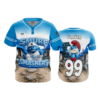 MENS 2-BUTTON SCOOP NECK LYCRA MESH SMURF-SMASHERS-2