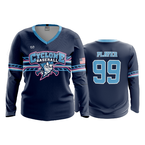 WOMENS V-NECK LONGSLEEVE CENTRAL-OHIO-CYCLONES-1