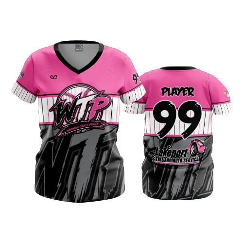 WOMENS V-NECK WARNING-TRACK-POWER-1