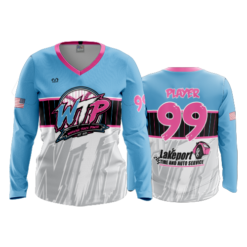 WOMENS V-NECK LONGSLEEVE WARNING-TRACK-POWER-2